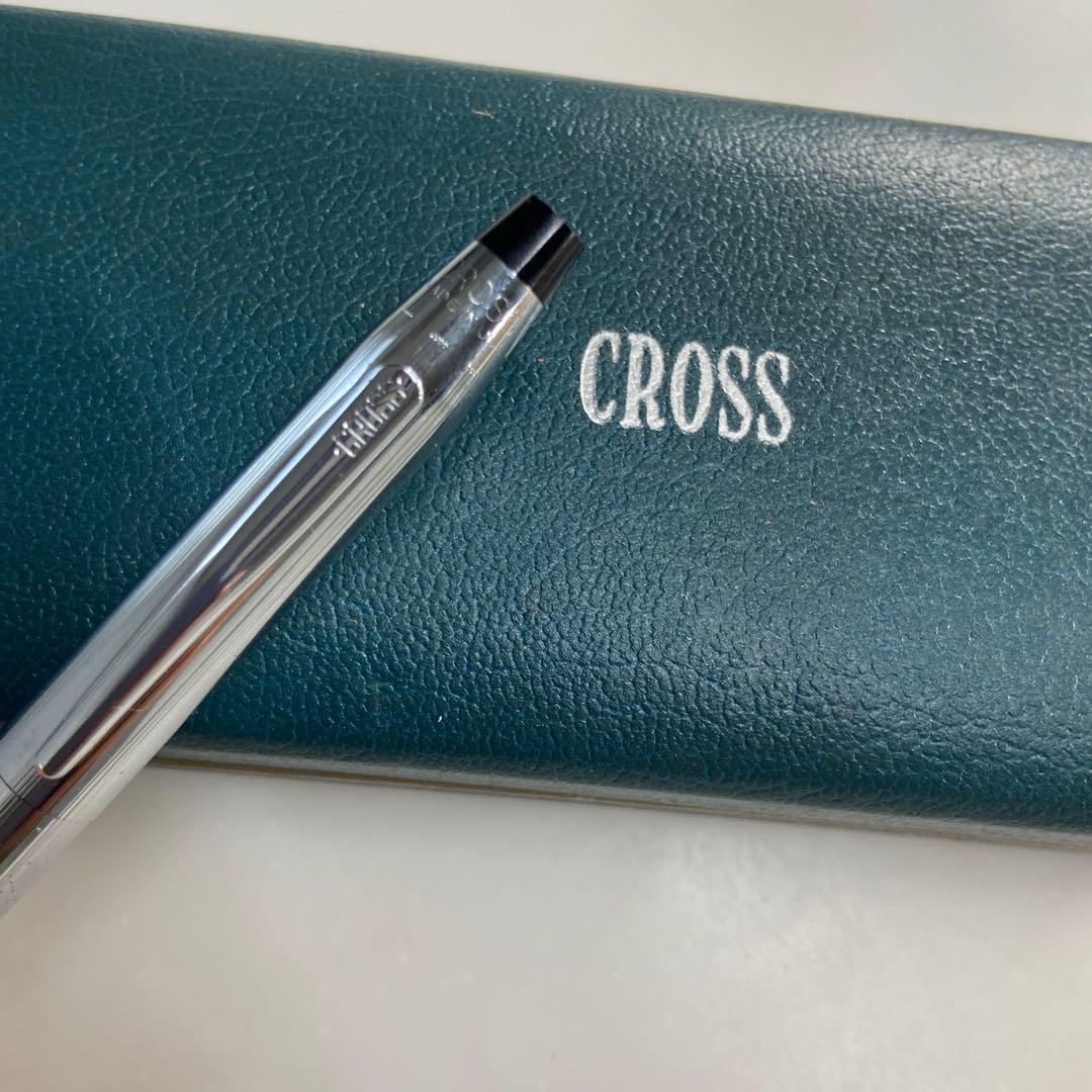 CROSS ballpoint pen with silver cap and black ink refill, 139mm long