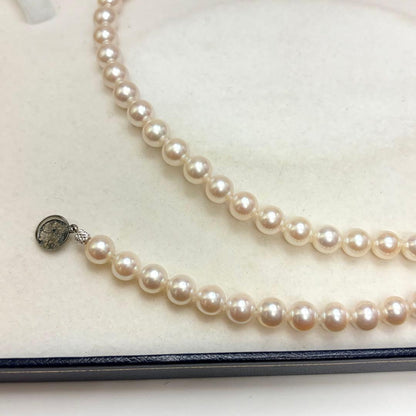 Jewelry Maki Teri Akoya pearl necklace with 7.2mm pearls, 50cm long, featuring silver clasp