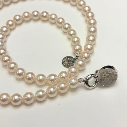 Jewelry Maki Teri Akoya pearl necklace with 7.2mm pearls, 50cm long, featuring silver clasp
