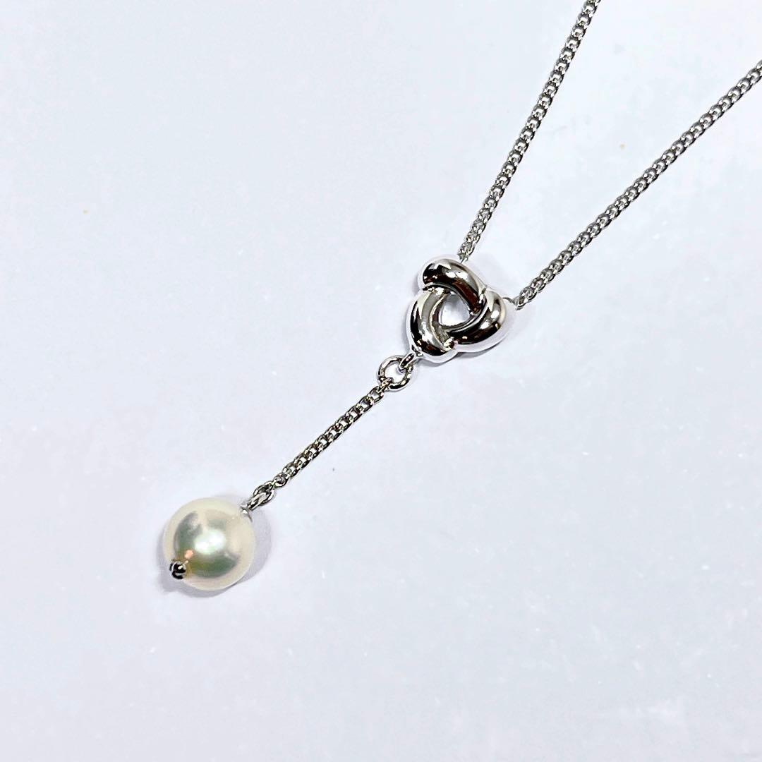 Tasaki Pearl Necklace Noevir featuring 6.7mm pearls on a silver chain 42.5cm long
