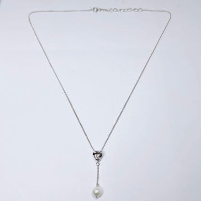 Tasaki Pearl Necklace Noevir featuring 6.7mm pearls on a silver chain 42.5cm long
