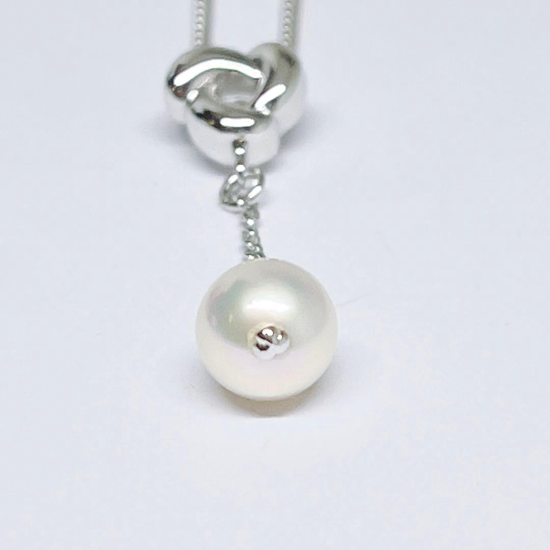 Tasaki Pearl Necklace Noevir featuring 6.7mm pearls on a silver chain 42.5cm long