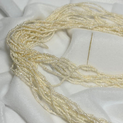Kewai-Style Akoya Pearl Necklace 51cm length with small 1mm pearls displayed with certificate and jewelry box