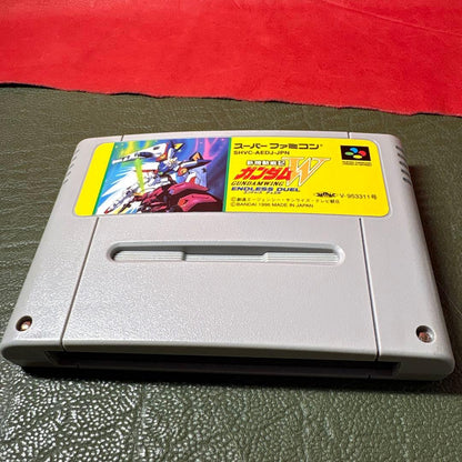 SFC Shinchigeki Kidou Senshi Gundam W Endless Duel cartridge with visible scratches, no box or manual