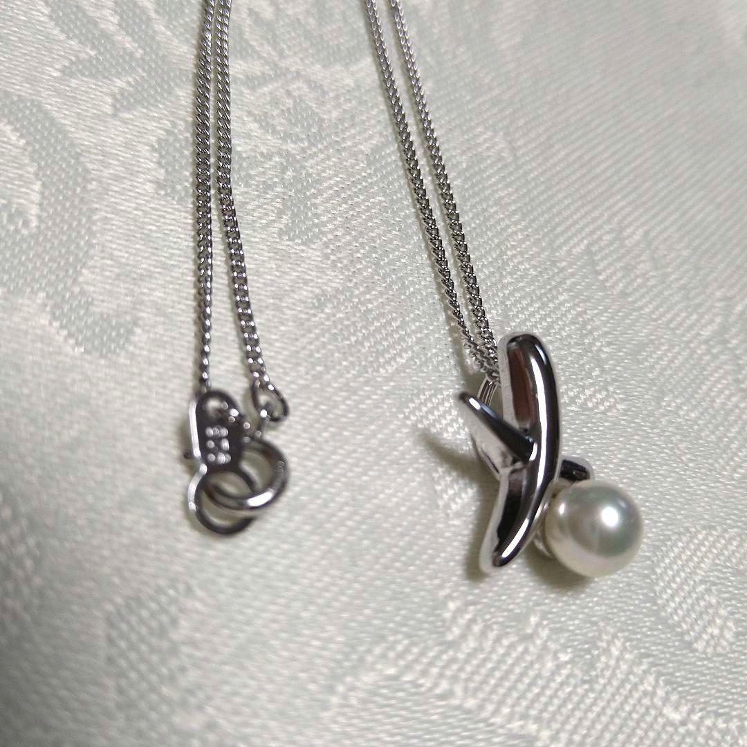 Tasaki Akoya pearl pendant necklace with silver SV925 chain, 22mm x 12mm pendant, 40cm length