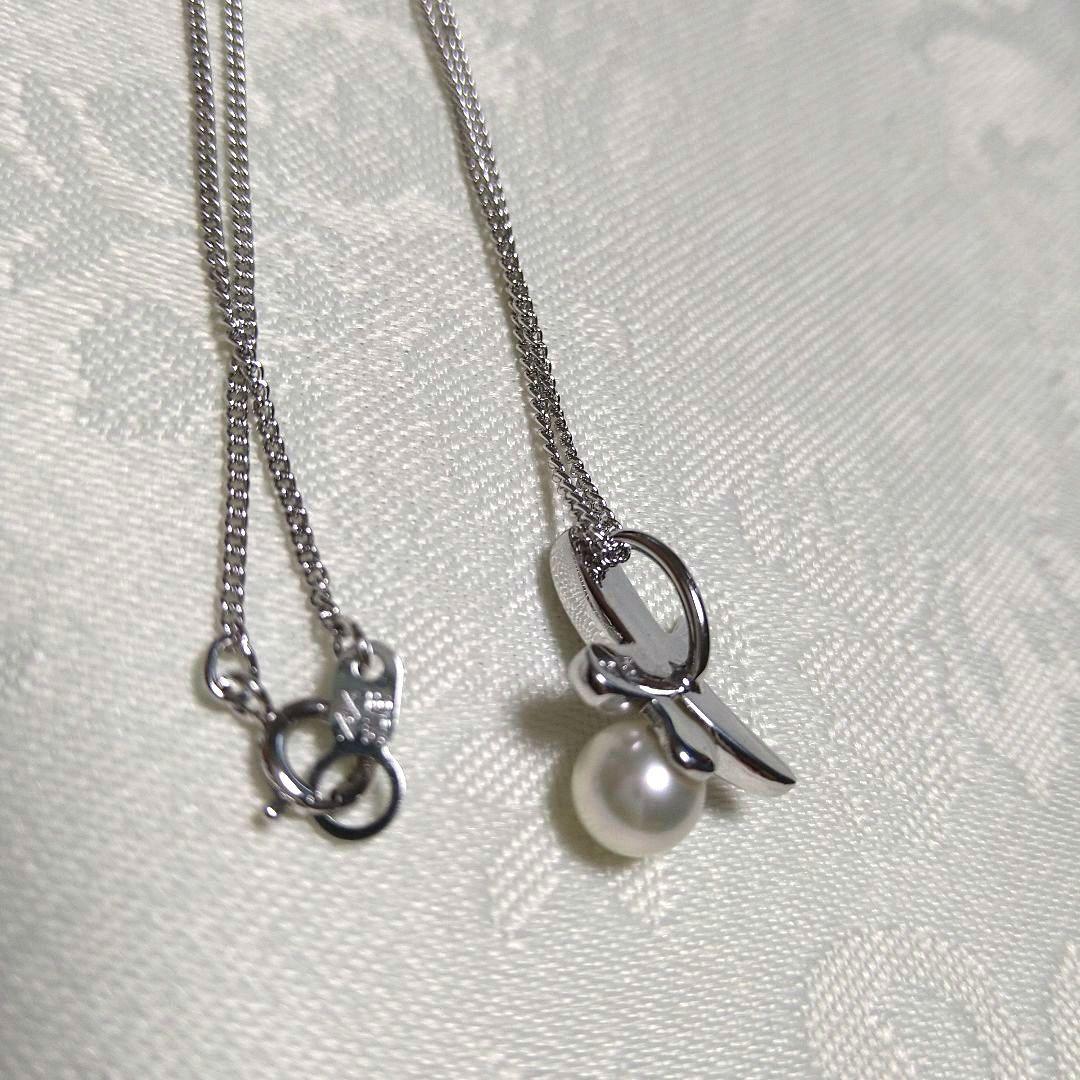 Tasaki Akoya pearl pendant necklace with silver SV925 chain, 22mm x 12mm pendant, 40cm length