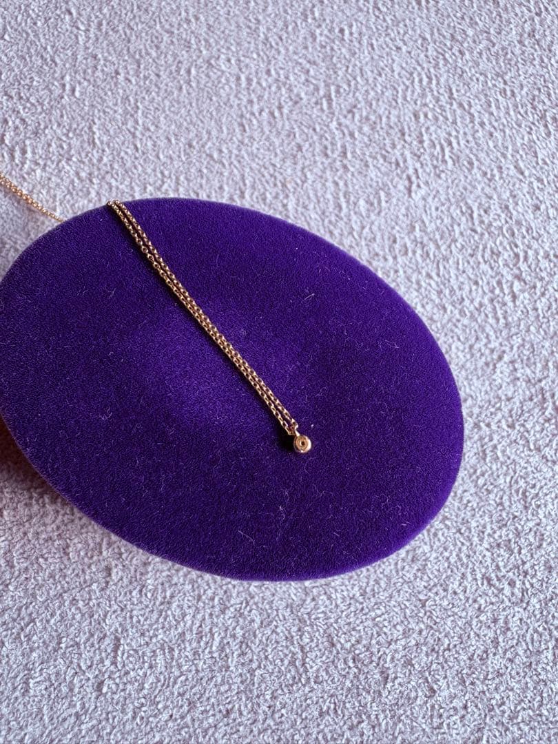 agete 10K diamond pendant necklace with 10K stamp on delicate chain