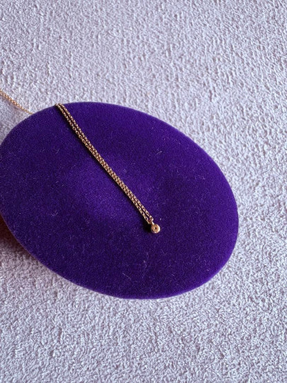 agete 10K diamond pendant necklace with 10K stamp on delicate chain