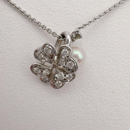MIKIMOTO K18 gold necklace with diamond and 5.1mm Akoya pearl on a 42cm chain