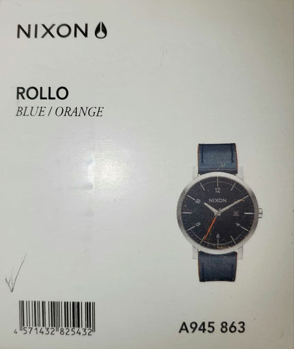NIXON ROLLO Blue/Orange Quartz Men's Watch — Japanese