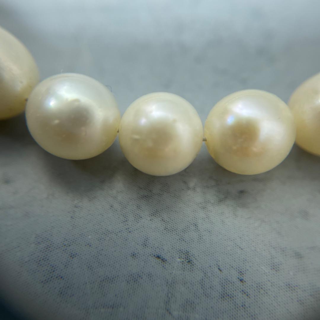 Honest Pearl Akoya pearl necklace with 7mm beads and silver parts, about 41cm long