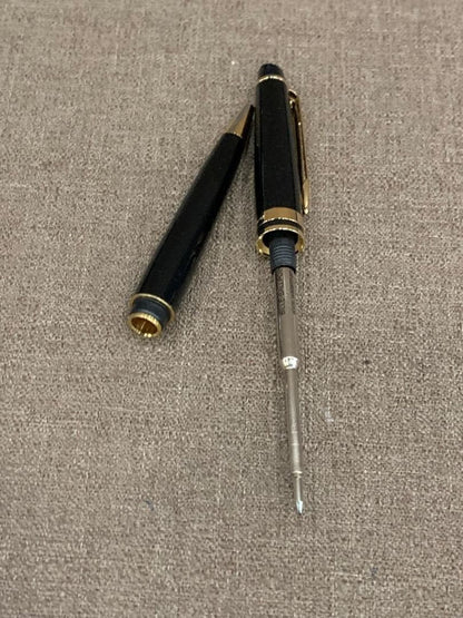 WATERMAN retractable black ballpoint pen with included case showing pen and case exterior