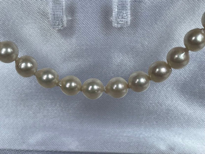 Akoya pearl necklace and matching earrings with 7mm pearls on a 44cm k14 white gold chain with silver clasp