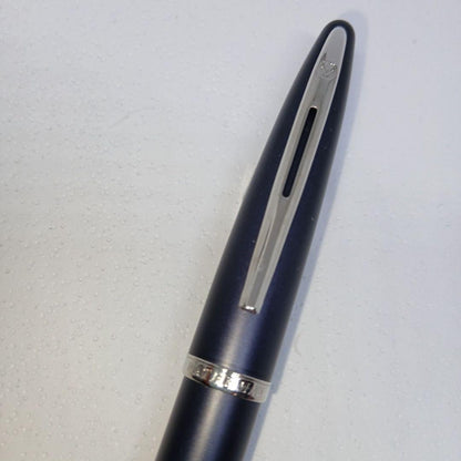 WATERMAN Karin ballpoint pen in rare Matte Blue-Black color with sleek matte finish and gold accents