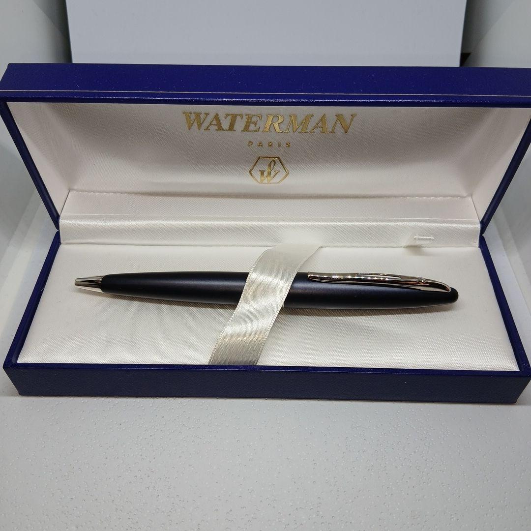 WATERMAN Karin ballpoint pen in rare Matte Blue-Black color with sleek matte finish and gold accents