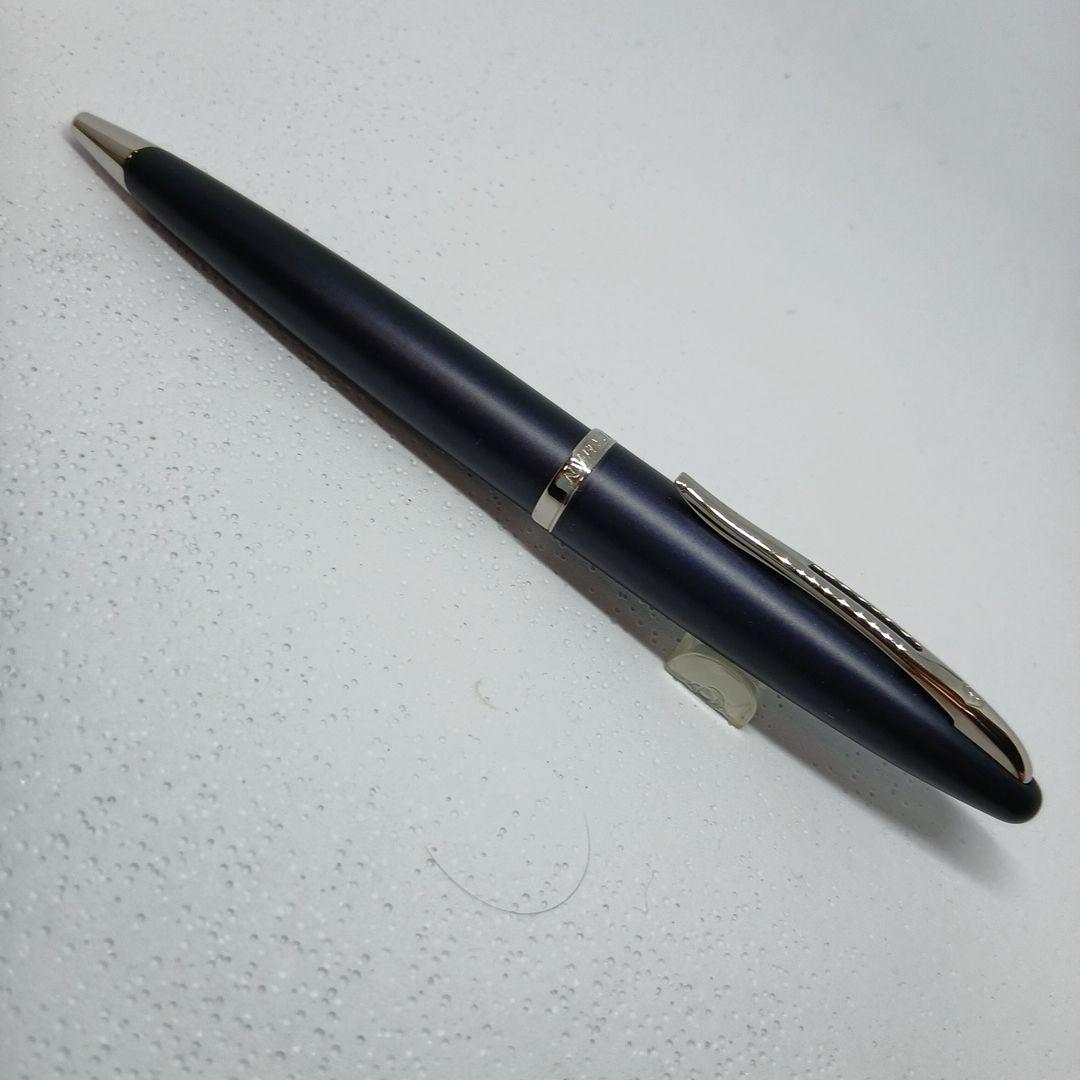WATERMAN Karin ballpoint pen in rare Matte Blue-Black color with sleek matte finish and gold accents