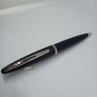 WATERMAN Karin ballpoint pen in rare Matte Blue-Black color with sleek matte finish and gold accents