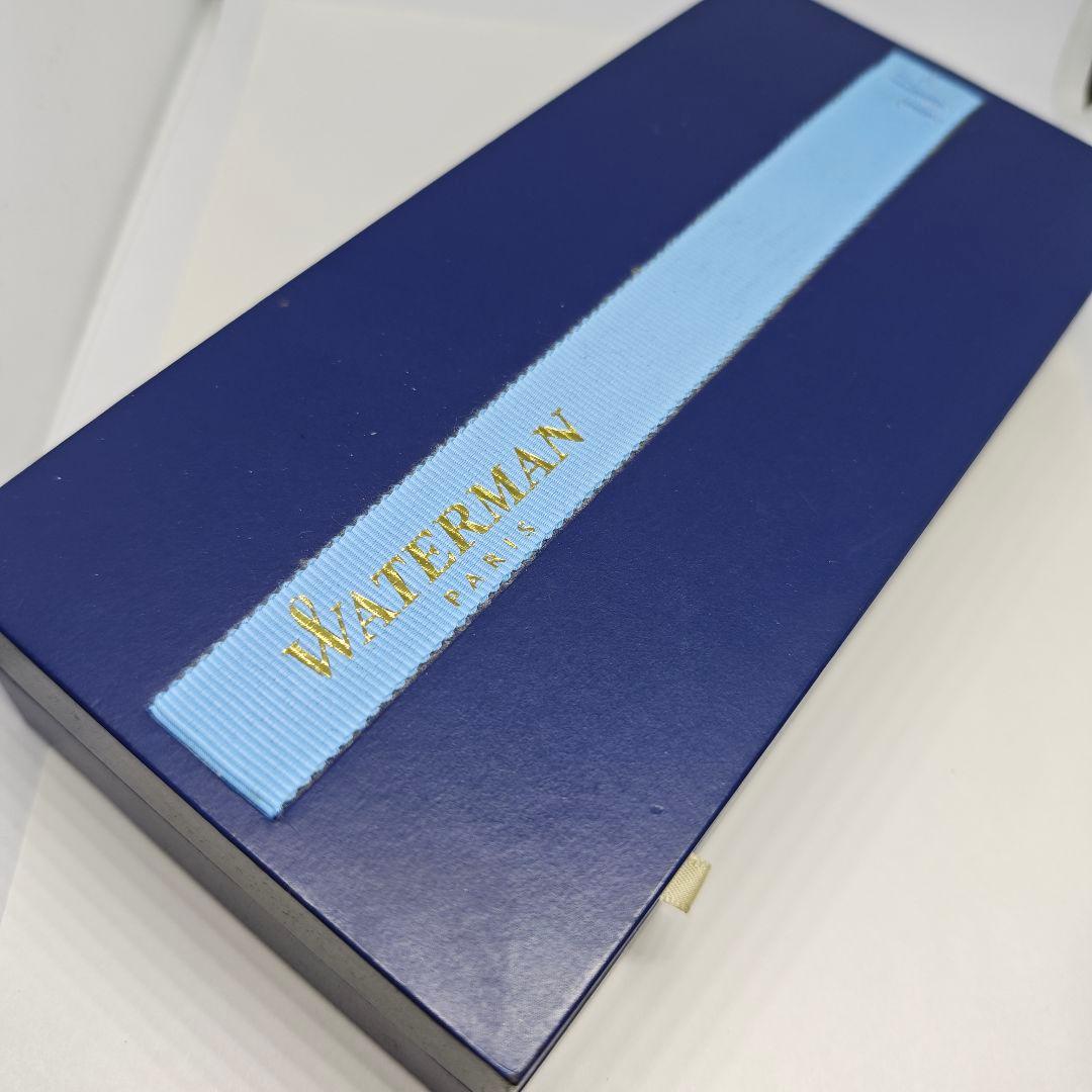 Waterman Kareen Blue ST ballpoint pen with blue barrel and silver accents, 122mm length