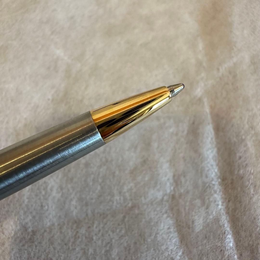 Waterman Ballpoint Pen with sleek black body and silver accents, measuring 14 cm long