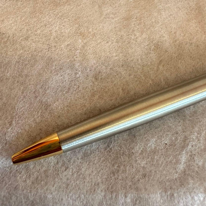 Waterman Ballpoint Pen with sleek black body and silver accents, measuring 14 cm long