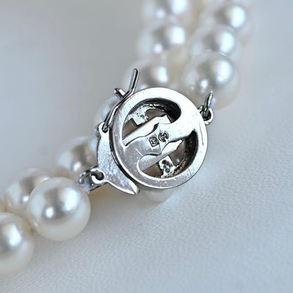 Highest grade Hanadama Akoya pearl necklace by Tasaki with 7.5mm pearls and 42cm length
