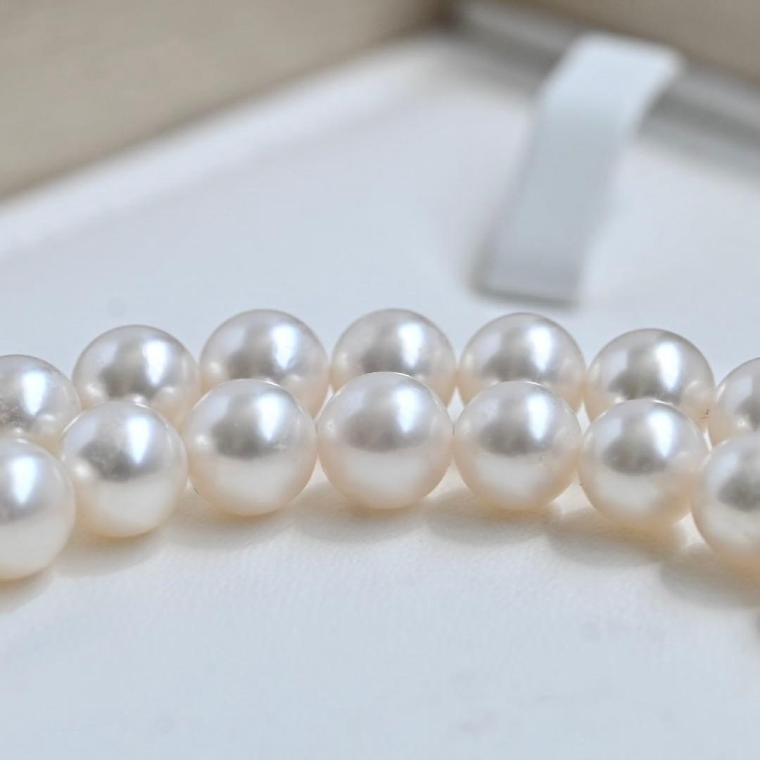 Highest grade Hanadama Akoya pearl necklace by Tasaki with 7.5mm pearls and 42cm length