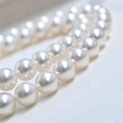 Highest grade Hanadama Akoya pearl necklace by Tasaki with 7.5mm pearls and 42cm length