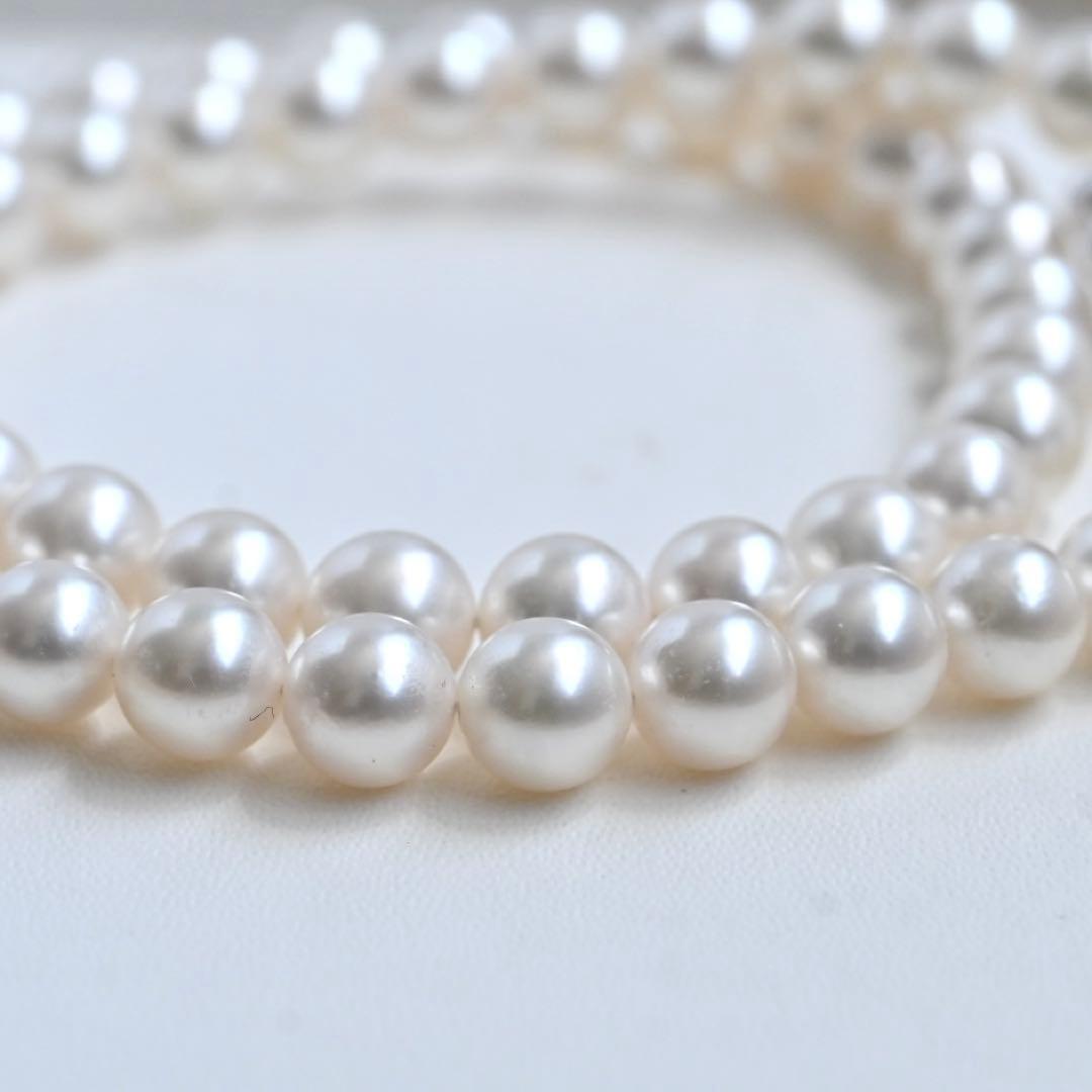 Highest grade Hanadama Akoya pearl necklace by Tasaki with 7.5mm pearls and 42cm length