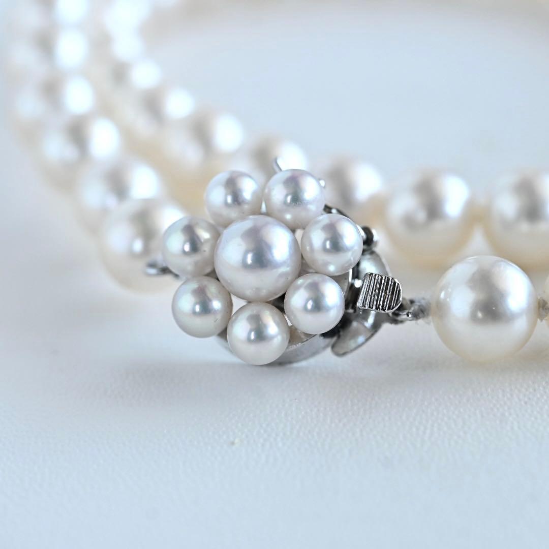 Highest grade Hanadama Akoya pearl necklace by Tasaki with 7.5mm pearls and 42cm length