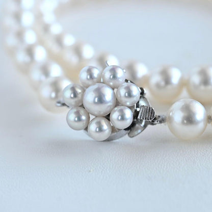 Highest grade Hanadama Akoya pearl necklace by Tasaki with 7.5mm pearls and 42cm length