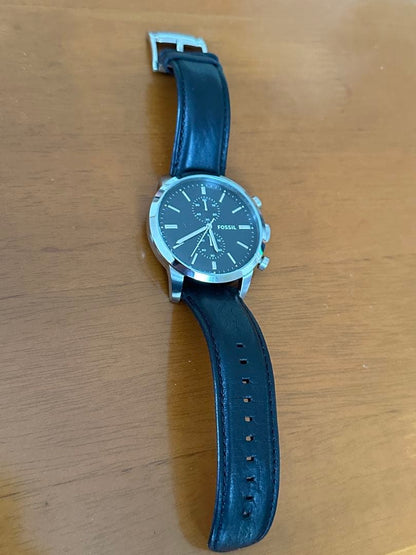 FOSSIL Black Leather Series Men's Watch — Japanese