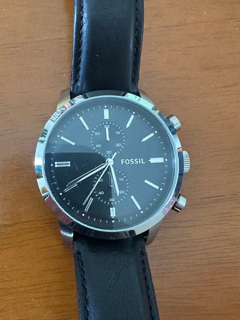 FOSSIL Black Leather Series Men's Watch — Japanese