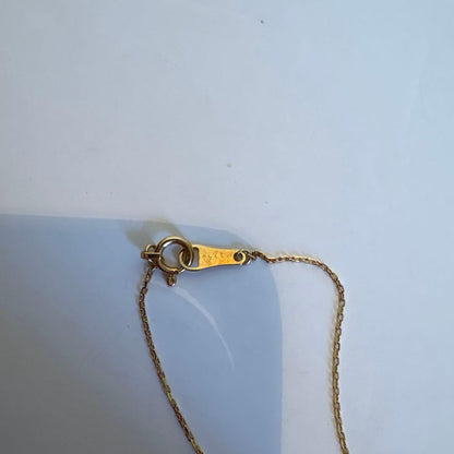 Agete Diamond Heart Necklace featuring 0.04ct diamond on 40.5cm K18 gold chain