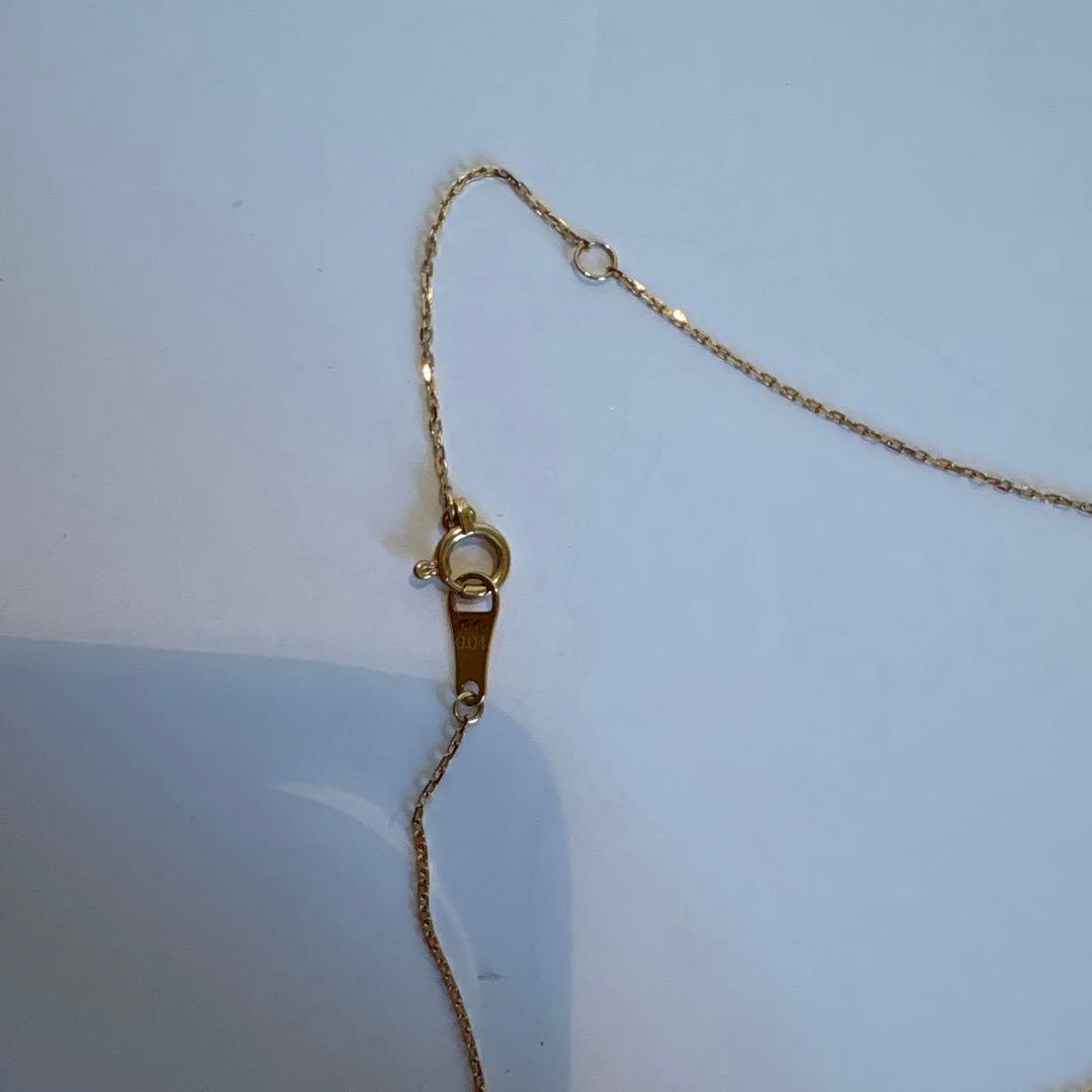 Agete Diamond Heart Necklace featuring 0.04ct diamond on 40.5cm K18 gold chain