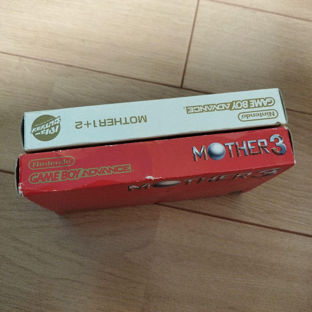 Mother 3 and Mother 1+2 game cartridges and original box for Game Boy Advance