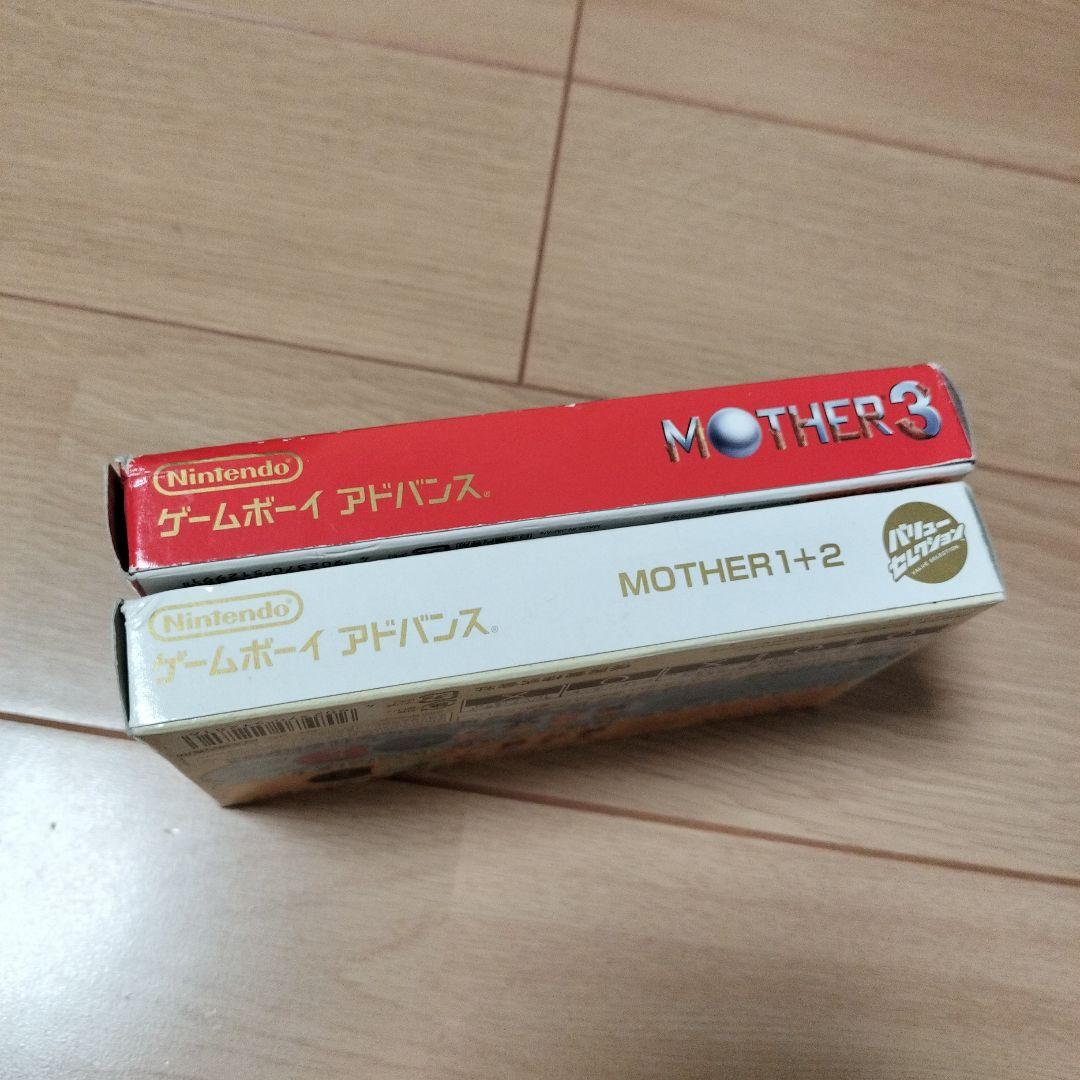 Mother 3 and Mother 1+2 game cartridges and original box for Game Boy Advance