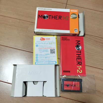 Mother 3 and Mother 1+2 game cartridges and original box for Game Boy Advance