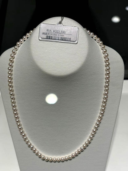 Tasaki Baby Pearl Necklace with white pearls on SV925 silver chain, 42cm length