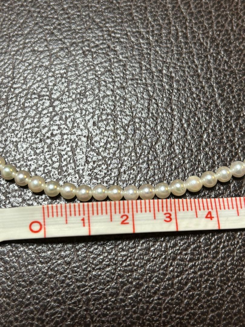 Tasaki Baby Pearl Necklace with white pearls on SV925 silver chain, 42cm length