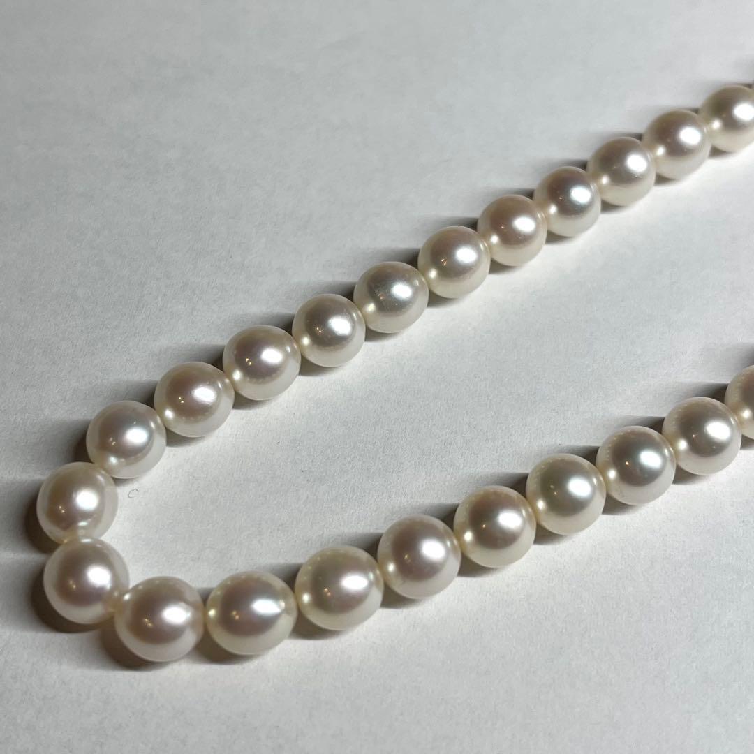 Teriyaki Akoya pearl necklace 6.0-6.5mm pearls on a 40 cm string with silver clasp and engraving
