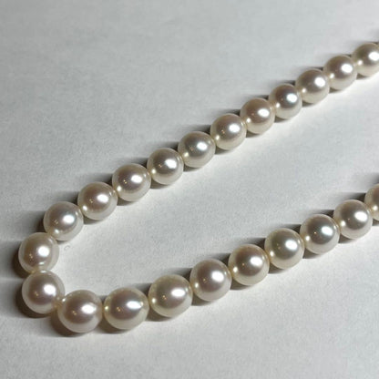 Teriyaki Akoya pearl necklace 6.0-6.5mm pearls on a 40 cm string with silver clasp and engraving