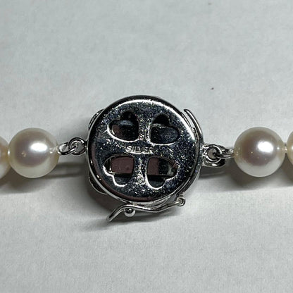 Teriyaki Akoya pearl necklace 6.0-6.5mm pearls on a 40 cm string with silver clasp and engraving