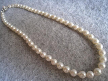 Akoya pearl necklace featuring 7.0 to 7.5mm pearls with silver fittings, 43cm length