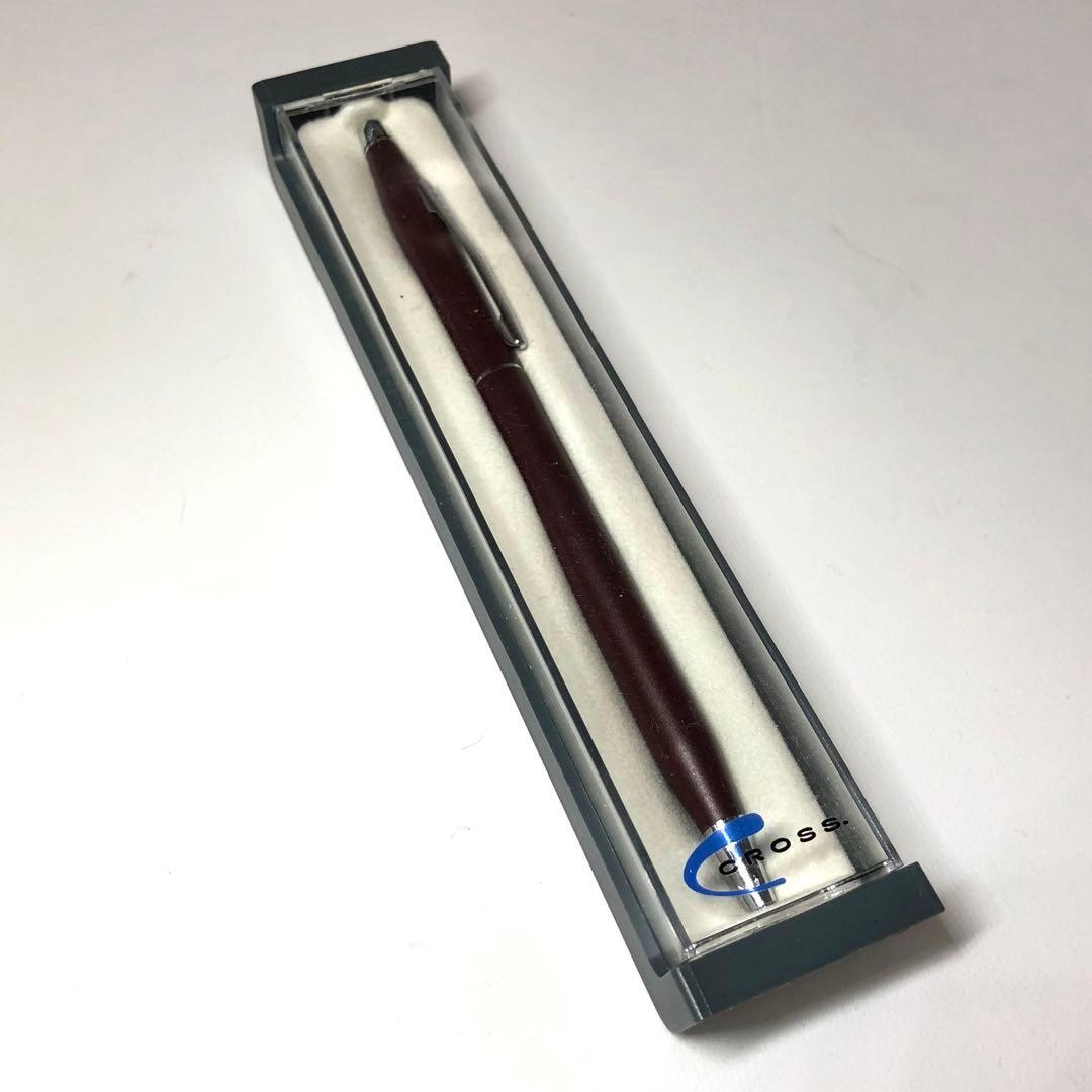 Rare CROSS dark red vintage ballpoint pen made of metal with dedicated case, 100 mm length