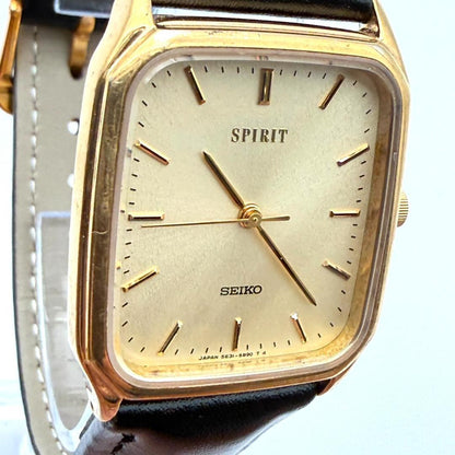 SEIKO SPIRIT SQ Gold Quartz Men's Watch — Japanese