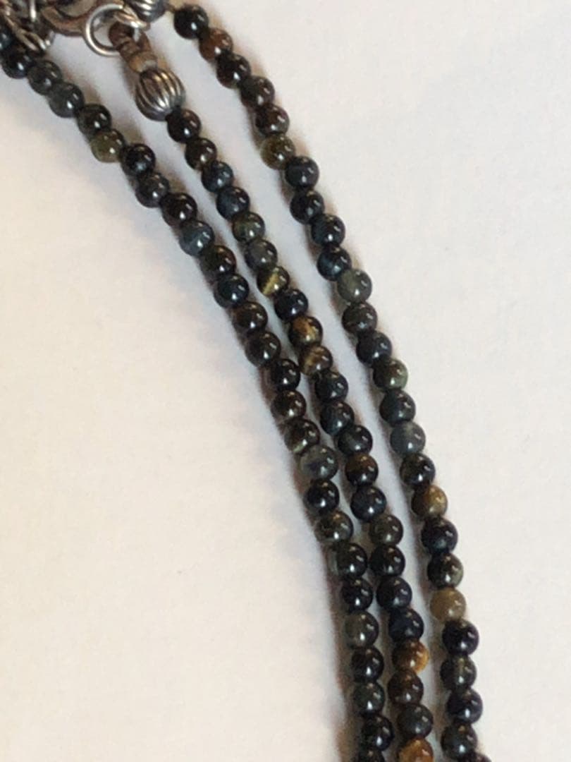 Agate Classic Silver Long Necklace 81 cm black and brown agate stones with sterling silver chain
