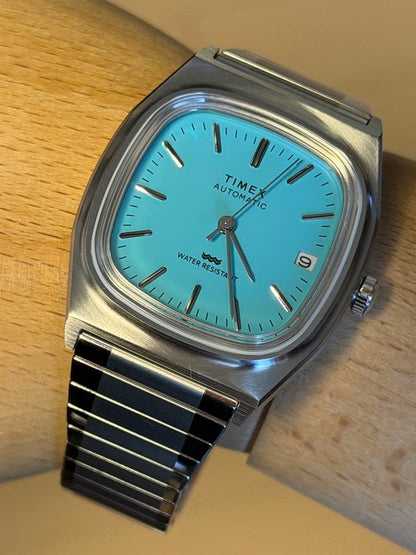 TIMEX 1983 PS Autosdate Blue Automatic Men's Watch — Japanese