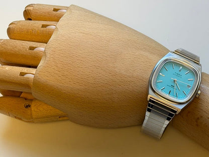 TIMEX 1983 PS Autosdate Blue Automatic Men's Watch — Japanese