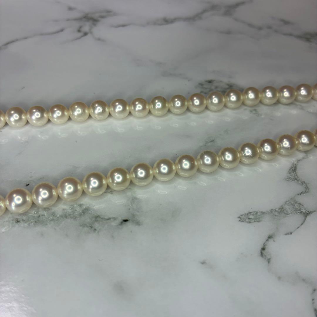 Mikimoto Akoya pearl necklace with 14k clasp featuring 6.0-6.5mm pearls and 44.5cm total length