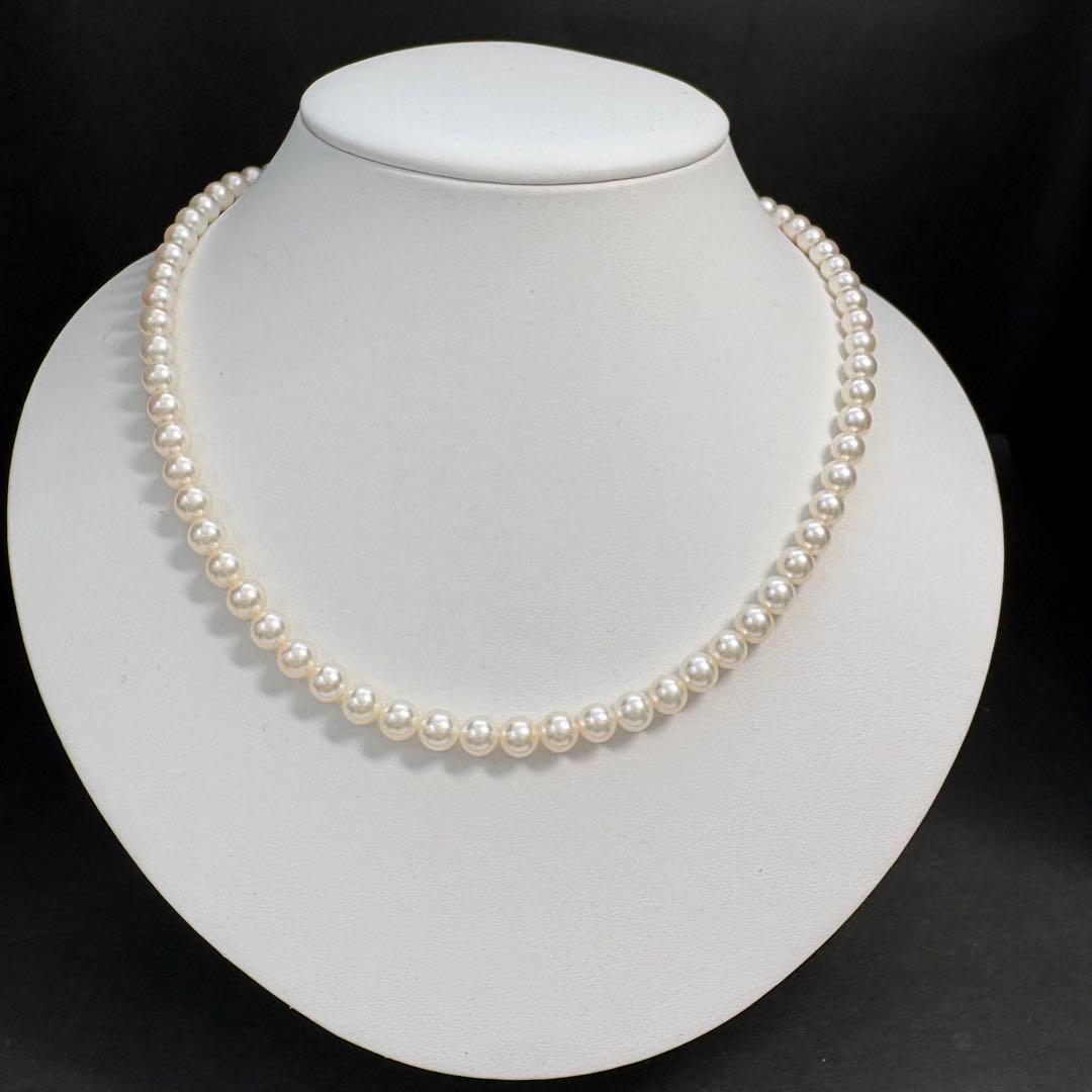 Mikimoto Akoya Pearl Necklace with 6-6.5mm pearls, 46cm length, displayed on a white background